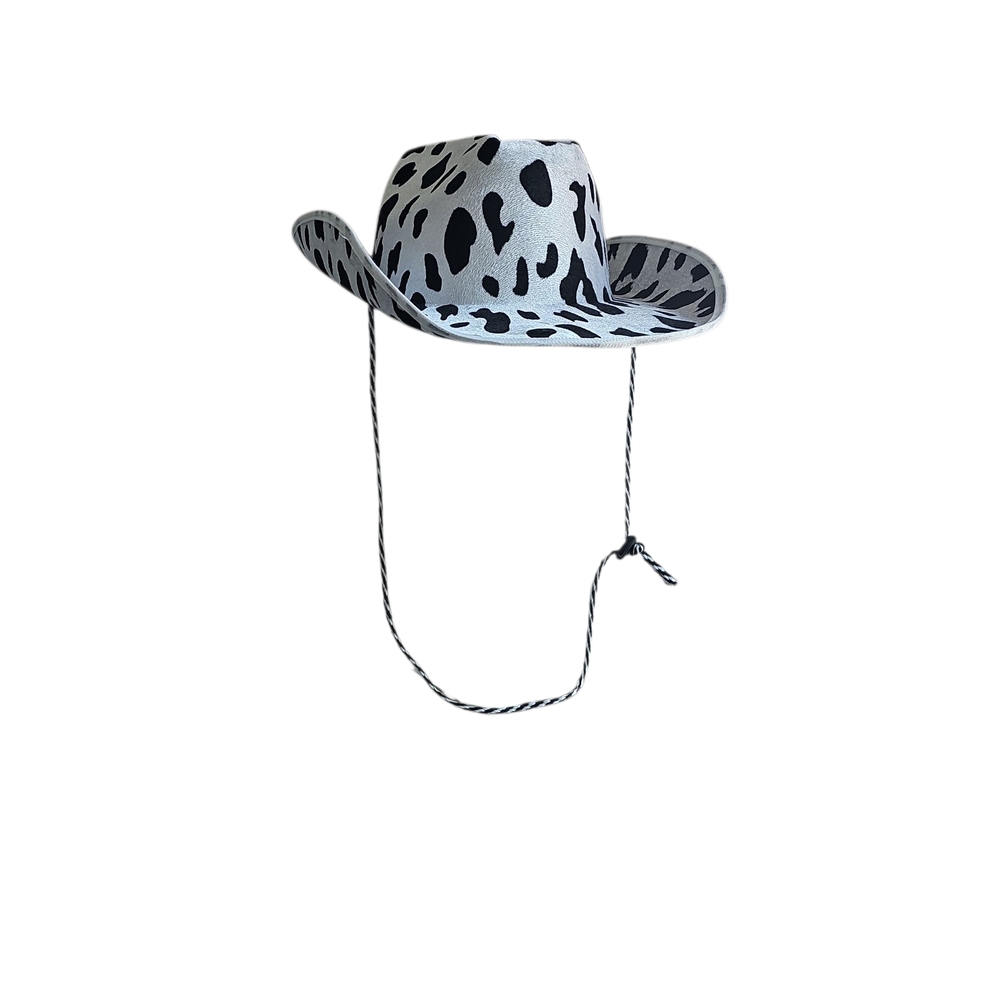 Black and White Cow Print Cowboy Hat